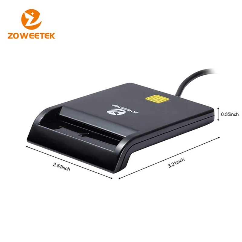 Zoweetek USB ID قارئ البطاقة الذكية الإلكترونية DNI قارئ ل ISO 7816 EMV IC DNIE رقاقة DNI البطاقة الذكية ZW-12026-1