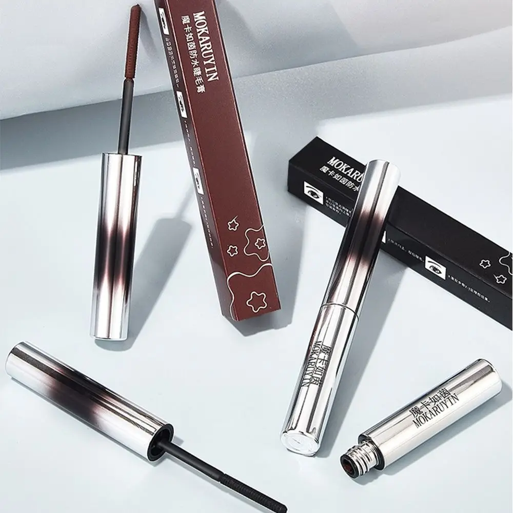 3D 防水アイアンブラシマスカラ汗防止長期持続金属毛のないマスカラエクストラスリムカーリングマスカラ女性