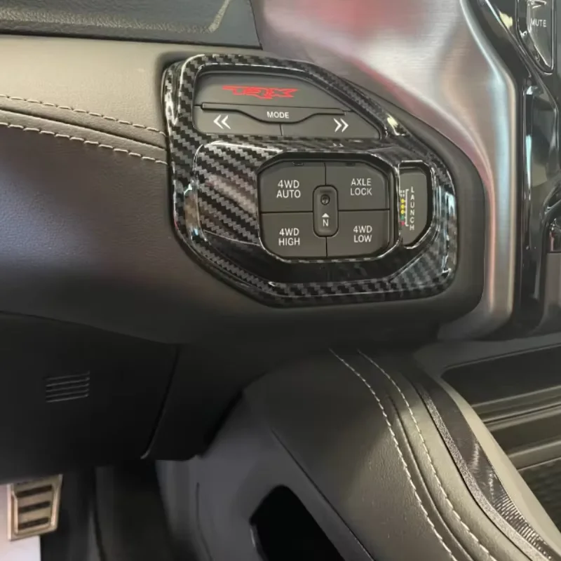 LHD ABS Rear Air Vent Outlet Cover Trim Carbon Fiber style Fit For Dodge Ram 1500 TRX 2023-2024 Car Accessories