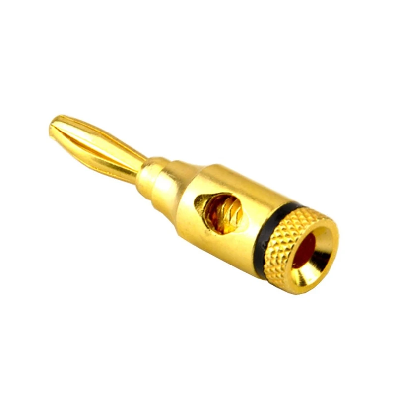 4pcs Gold Plated Banana Plugs Open Screw Type Connector for Wire Home Theater Wall Plates