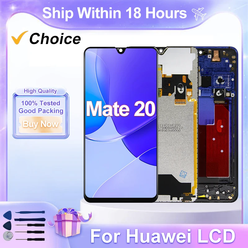 Choice For Huawei Mate 20 LCD Display HMA-AL00 Touch Screen Digitizer For Mate 20 HMA-L29 HMA-L09 HMA-LX9 LCD Replacemen Parts