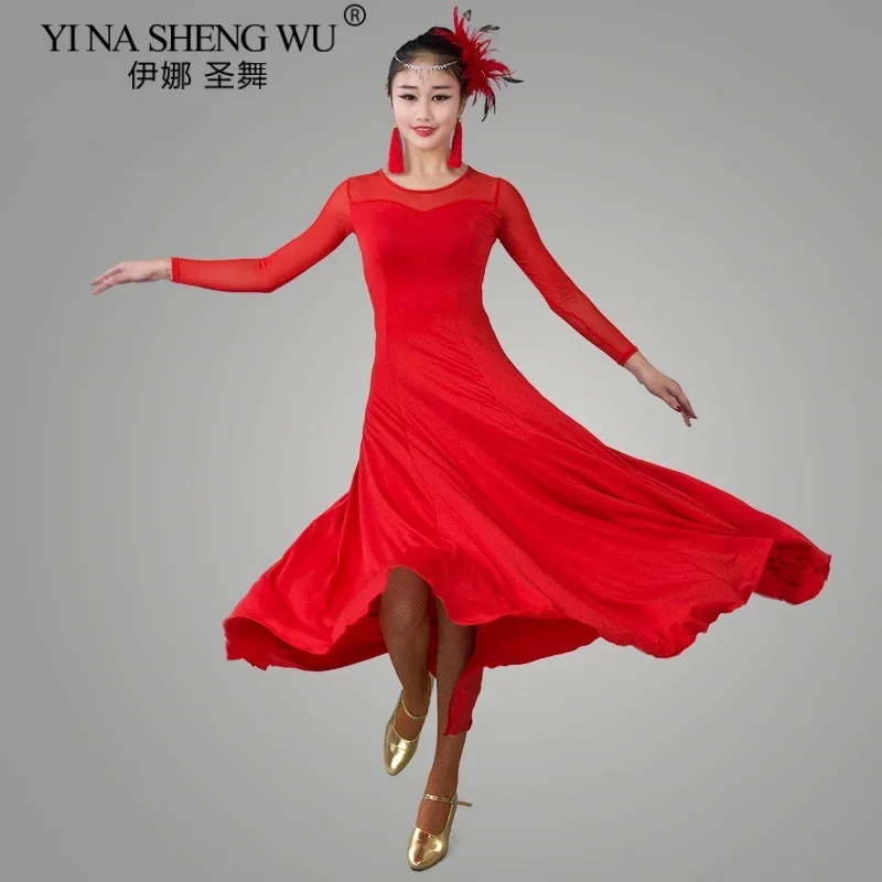 

Lady Ballroom Dance Dress Modern Competition Costumes Women Waltz Tango Foxtrot Quickstep Standard Dresses Performance Gown