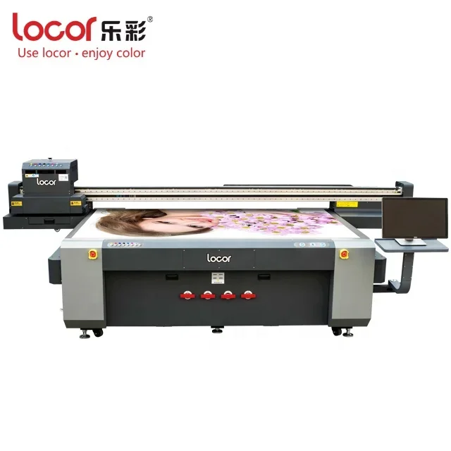 LOCOR UV Flatbed printer 2500*1300 large format door glass uv printing machine