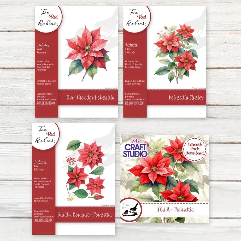 Over the Edge Poinsettia Metal Cutting Dies Scrapbook Diary Decoration Stencil Embossing Template DIY Greeting Card Handmade