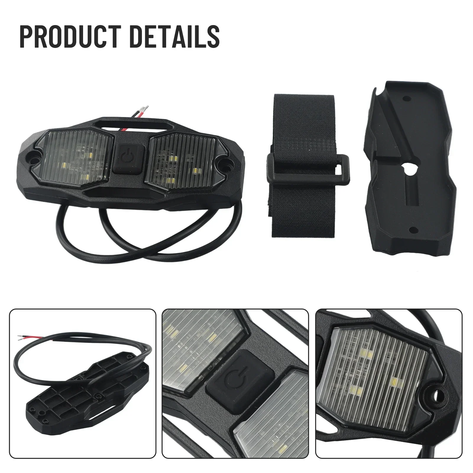 White UTV Dome Light Roll Bar Mount LED Roll Cage Utility Light W/Switch For Polaris For RZR For UTV 4WD For Can-Am
