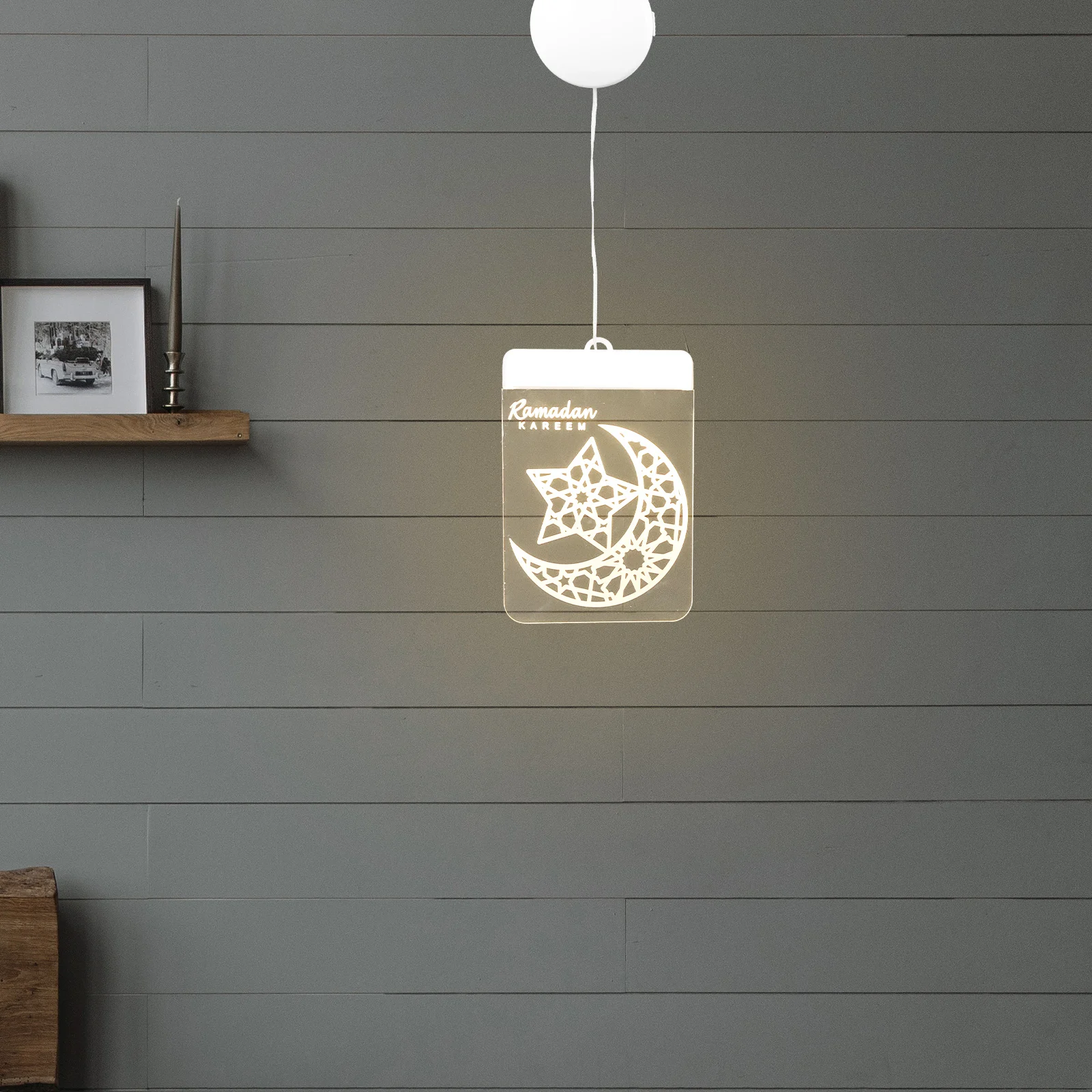 

Decorative String Lights Warm White Eid Hanging Lamp Ramadan Festive Star Moon Lantern Party Home Accessories DIY Decorations