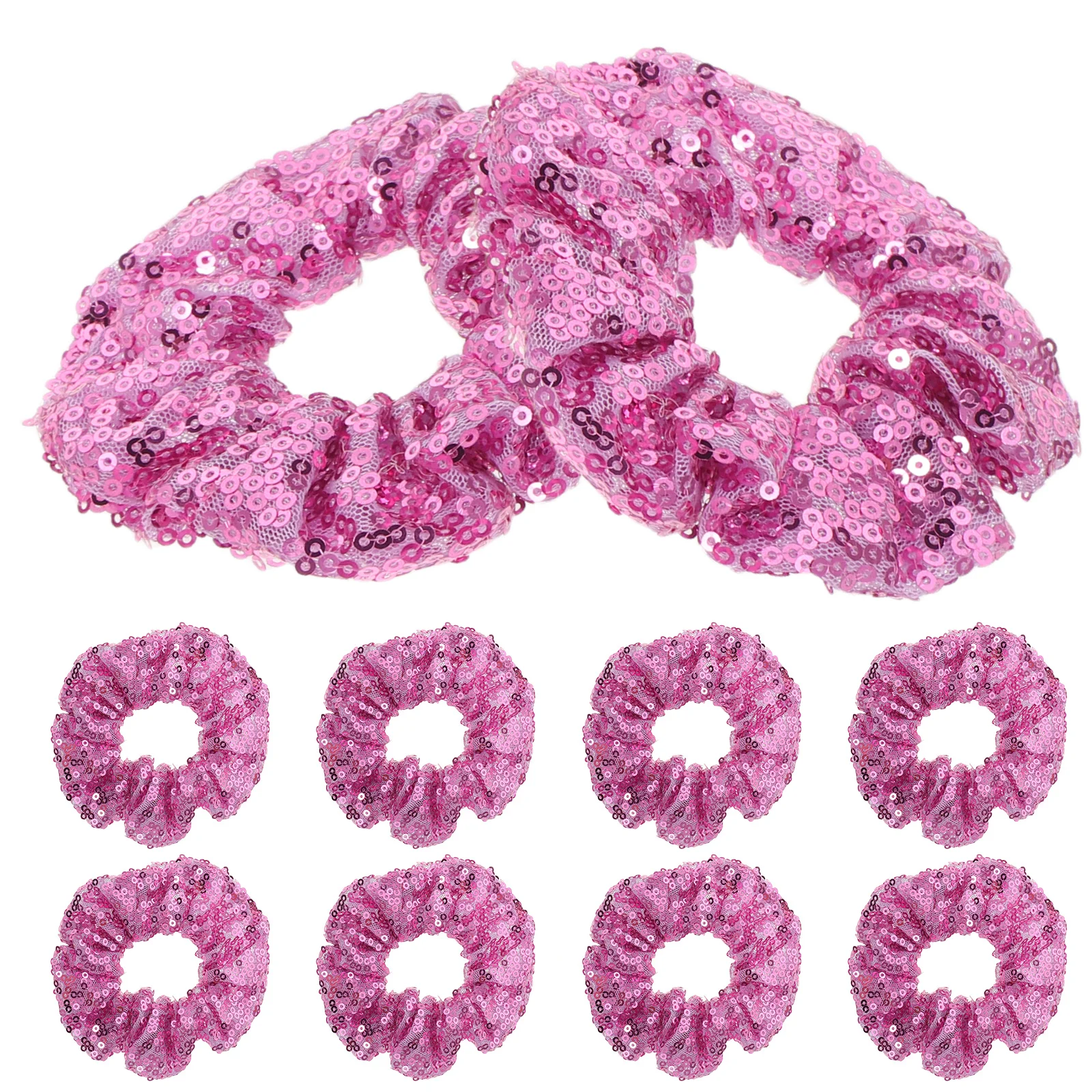 

10Pcs Glitter Hair Scrunchies Sequin Elastic Ponytail Holders Shiny Sparkly Hair Accessories for Weddings Parties