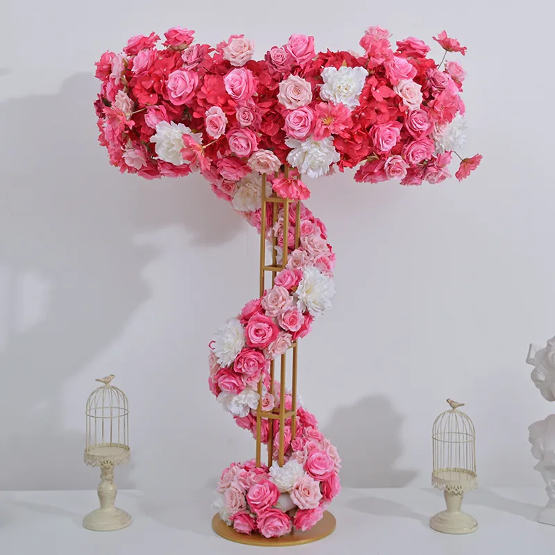 

&c Wedding Table Flower Centerpieces Runner Ferris Wheel Artificial Flower Wreath for Event Party Wedding Decor