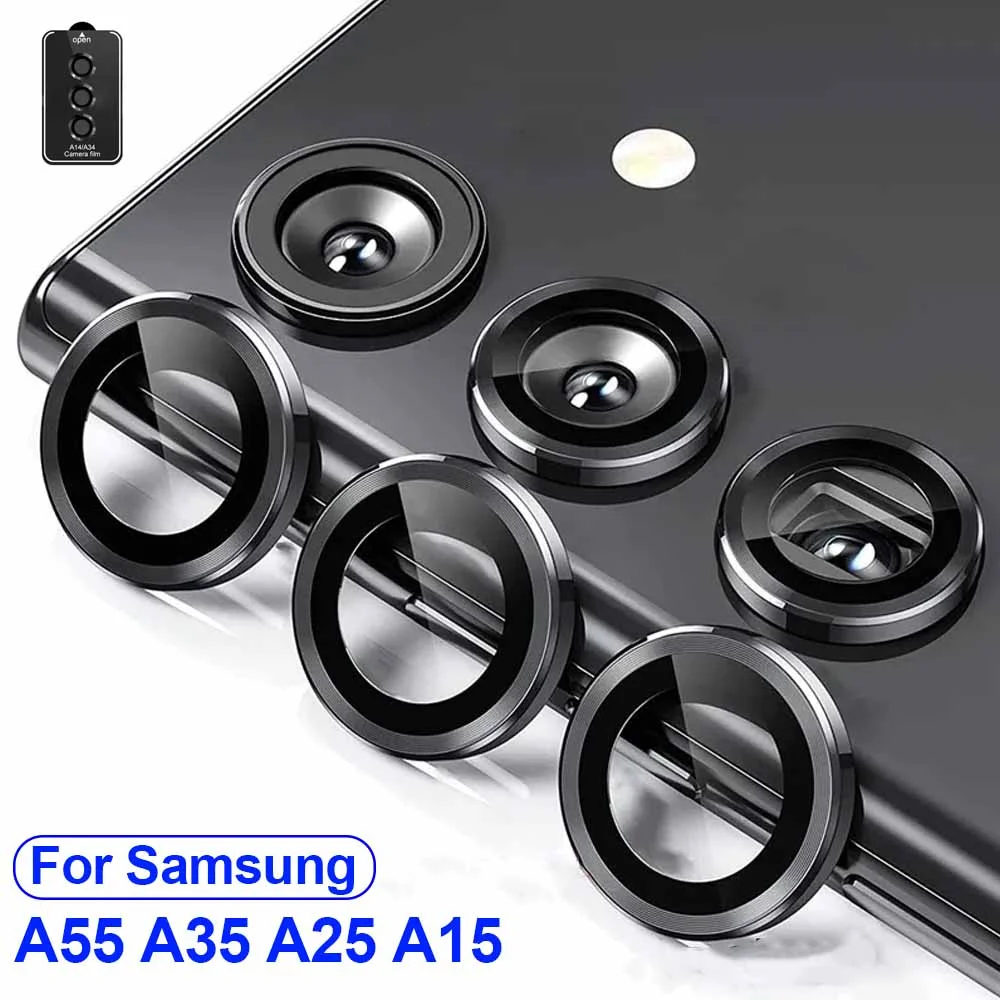 Metal Camera Ring Protector For Samsung Galaxy A55 A35 Back Camera Lens Protective Film on Galaxy A35 A25 A15 A55 Lens Case Cap