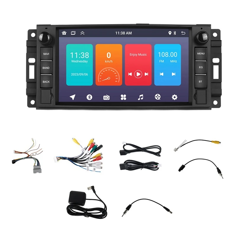 Car Stereo For Jeep Wrangler JK Dodge RAM 1500, 2 Din Android Radio Carplay, 7In Touchscreen Stereo With Wifi GPS RDS FM