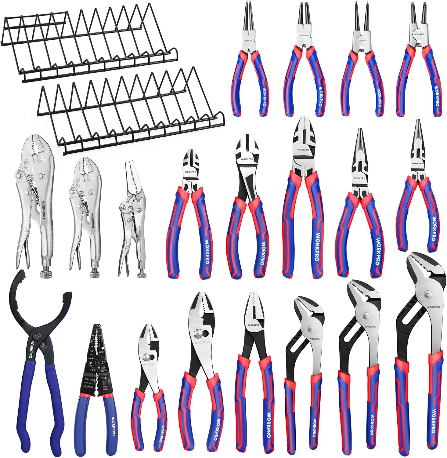Pliers Set Twenty Piece Pliers Set With Two Pack Organizer Rack