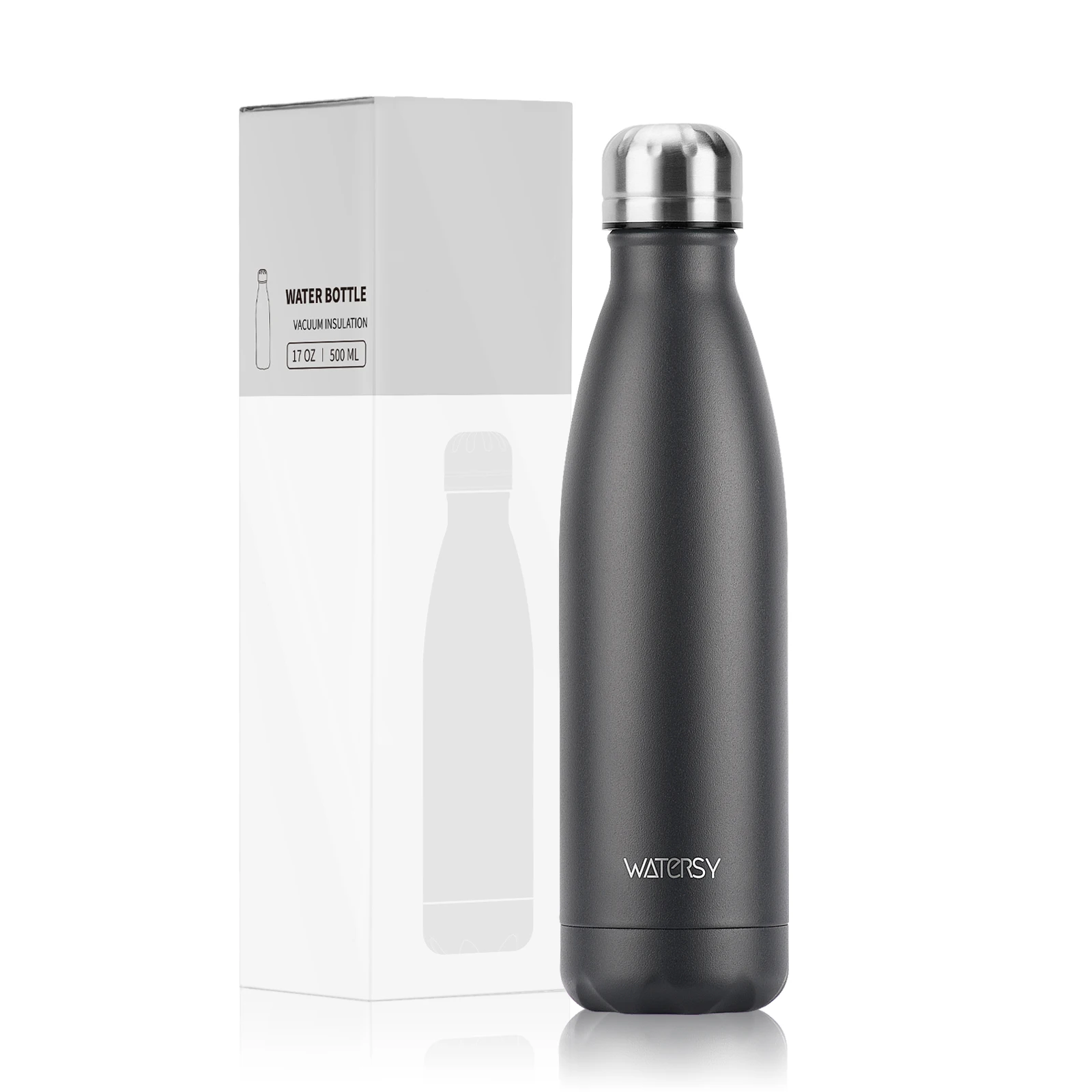 WATERSY 500ml Insulated Water Bottle, Stainless Steel Thermal Leakproof Flask, BPA-Free Double Walled Vacuum Bottle For_maomaolike.com