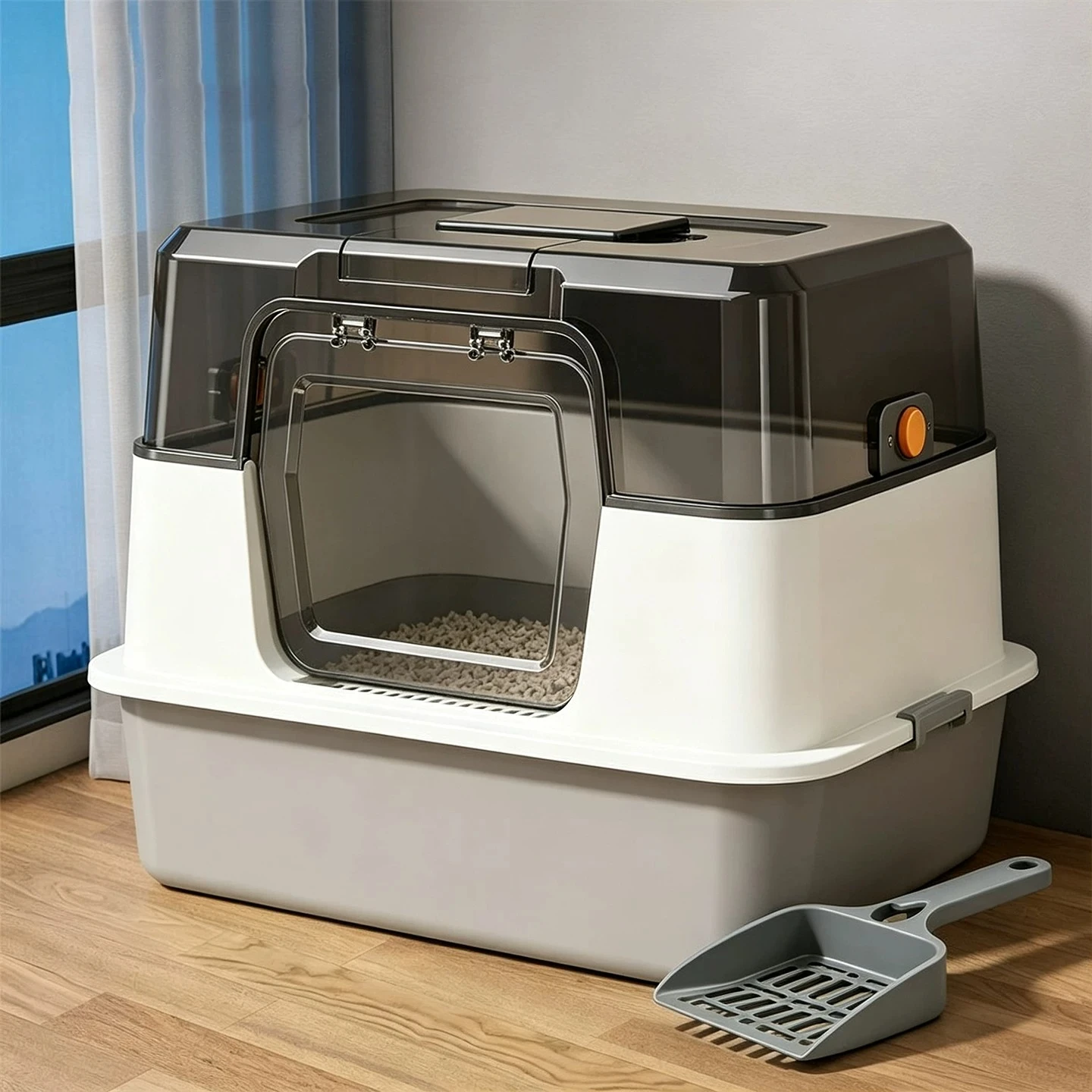 Training Side Entrance Litter Box Stainless Steel Jewelry open-ended Defecation Litter Box Toilet Gato Accesorios Pet Products