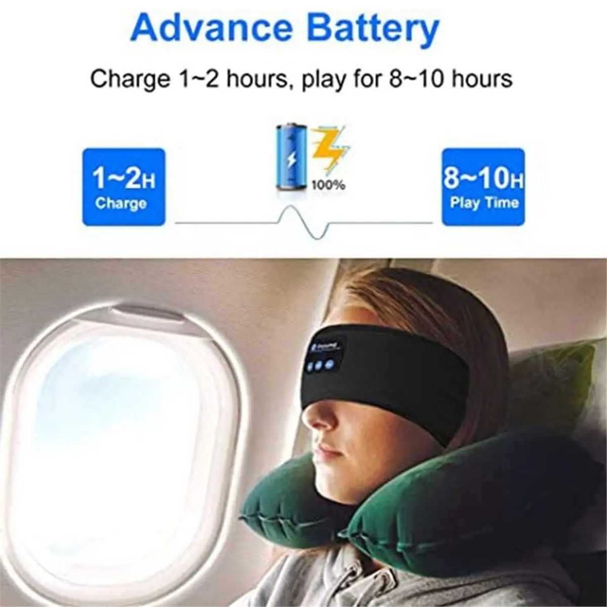 fitfit Wireless Bluetooth Sports Headband Headphones Ultra-Thin HD Stereo Sleep Headphones for Workout, Yoga, Travel, Insomnia