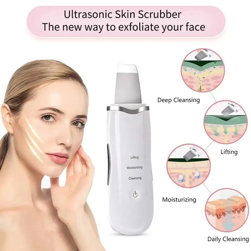 Skin Scrubber Remove Vibrate Deep Face Cleaning Dirt Blackhead Reduce Wrinkles Facial Lifting Peeling Tool Not Ultrasonic Shovel