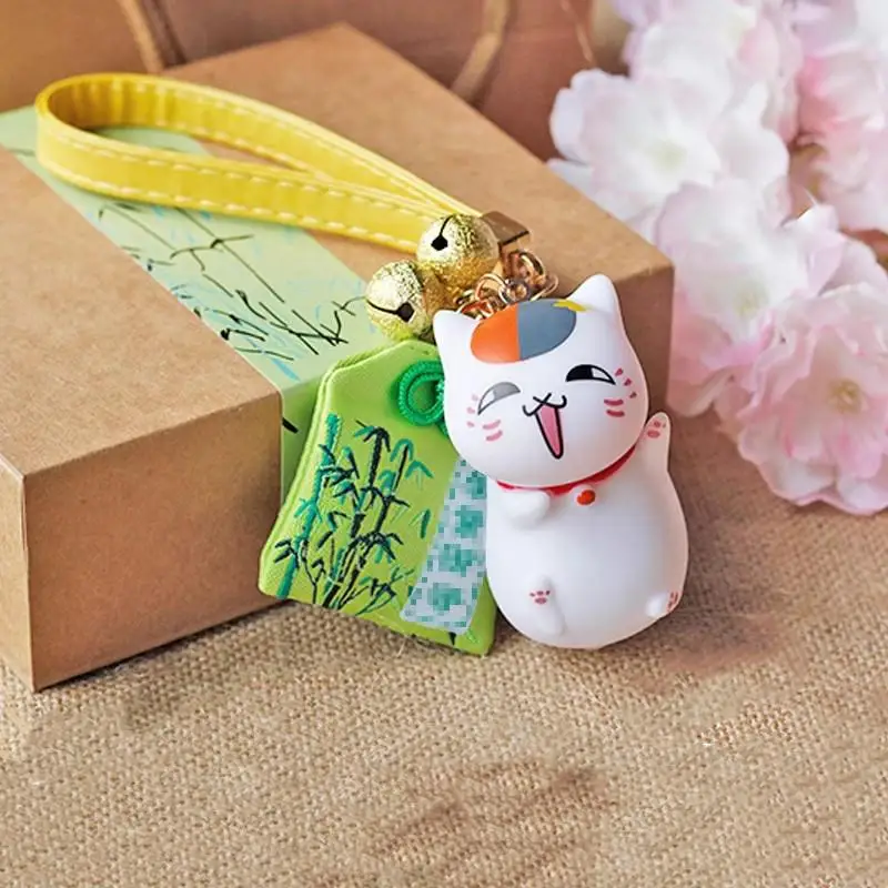 Japanese Anime Natsume Yuujinchou Figure Cat Teacher Cute Pvc Model Omamori Keychain Kawaii Bagpack Car Accessories Toy Gifts