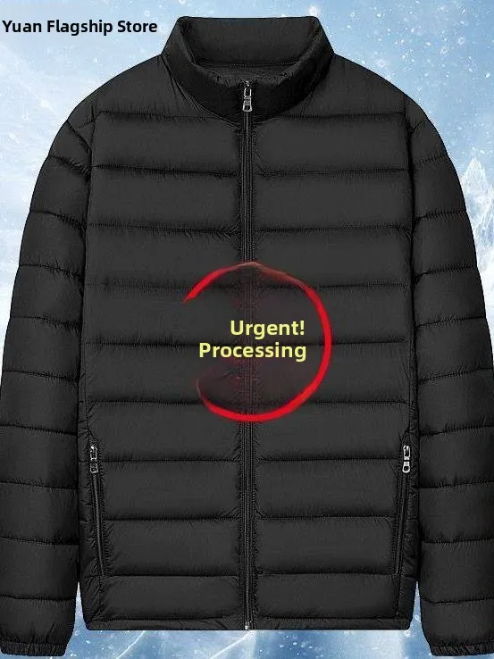 

Men's Lightweight down Cotton Jaet Stand Collar Autumn Winter Casual ort Warm Coat Hoodl Workwear Outerwear