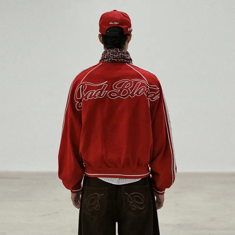 Américain rétro Baseball Jaet fermeture éclair vêtements d'extérieur décontractés hommes femmes coton Ba broderie Faionable ort manteau pour les femmes