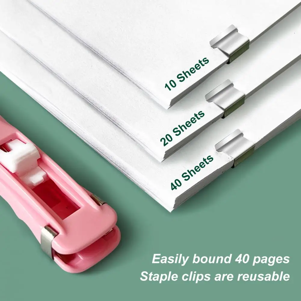 Practical Paper Clam Labor-saving Stapler Clip 50 Stapler Clips Handheld Paper Clip Dispenser  Multi-purpose