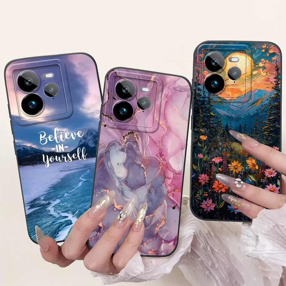 حافظة لهاتف Realme GT 7 2025 Realme GT 7 Pro غطاء فاخر مطلي بالحلوى من السيليكون الناعم المقاوم للصدمات لهاتف Realme GT 7T GT7