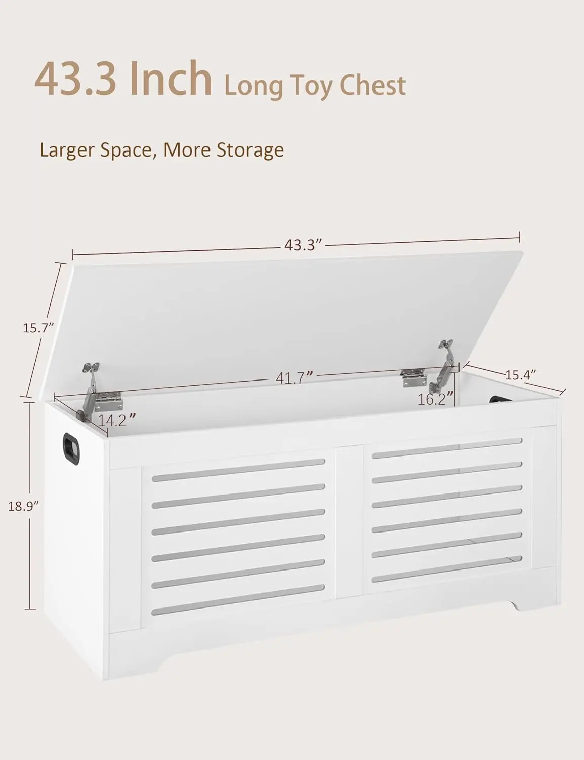 

Storage Chest, 43.3” Wooden Toy Box with 2 Safety Hinges,Retro Entryway Shoe Storage Bench with Flip-Top,Large Storage Trunk·Hot