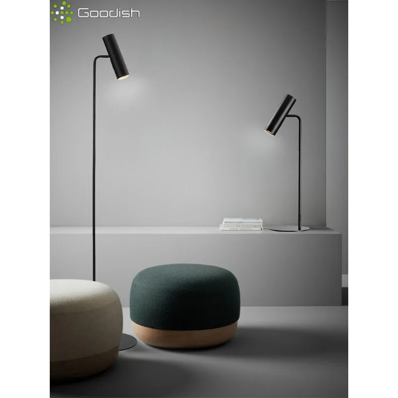 Modern Minimalist Nordic Floor Lamps Black Microphone Stand Shaped  Art Creative Lights for Bedroom Home Decoration Chandeliers