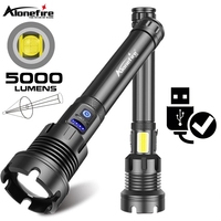 5000Lumens XHP90 LED Zoom High Power Flashlight USB Rechargeable Powerful Outdoor Patrol Camping Hunting Hiking COB Strong Torch