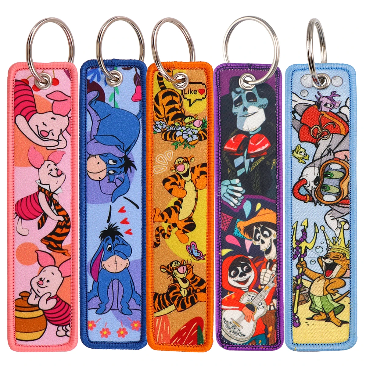 

Cartoon Characters Embroidery Key Fob Key Tag For Motorcycles Cars Backpack Chaveiro Keychain Gifts for Men Women Accessories