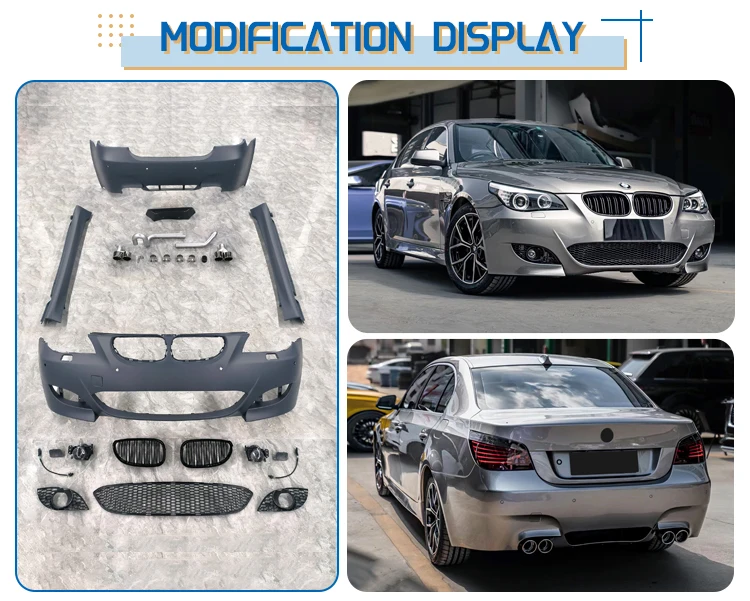 2004-2010 E60 5 Series M Power M5 Style Body Kit, Front Bumper Full Exterior Upgrade Conversion Accessories