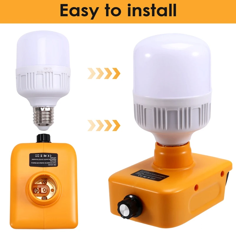 AT64 para DEWALT 18V 20V batería LED luz de trabajo linterna foco herramienta de emergencia al aire libre luz