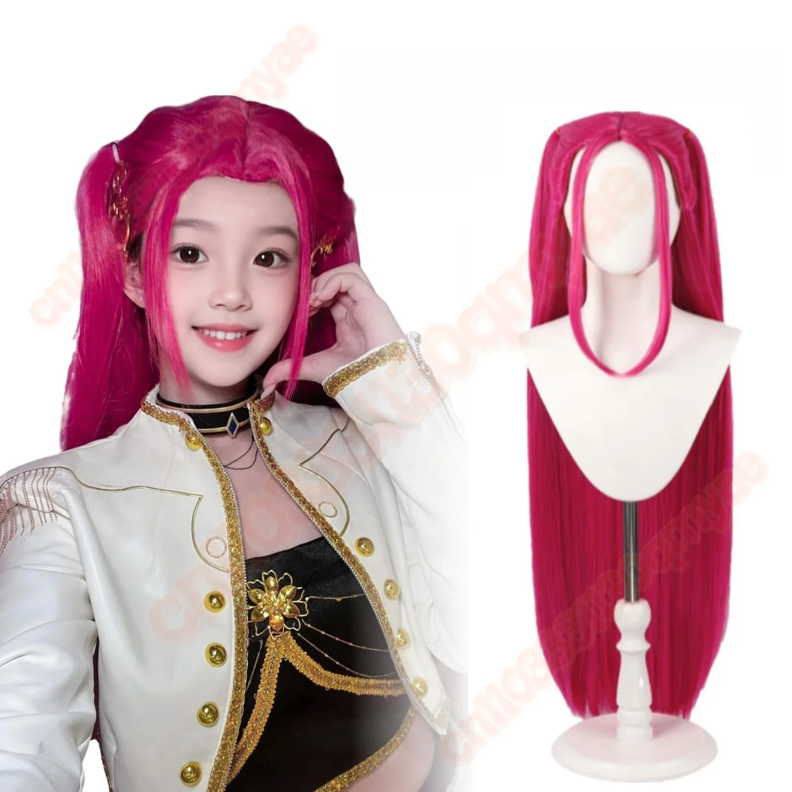 2025 Kpop Demon Hunter Huntrix Mira K Pop Accessori Cosplay Parrucca rossa Donna Natale Halloween Parrucca da festa per ragazza