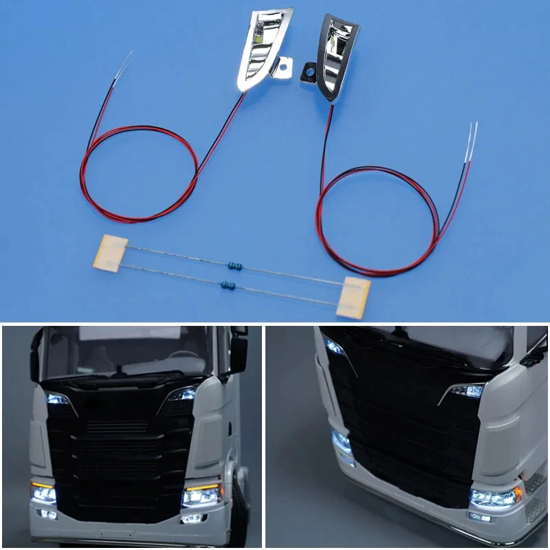 JUWUBA 1/14 LED Front Spotlight Lamp Headlight For Tamiya Truck 770s 6x4 56368 8x4 56371 Truck Accessories JUWUBA LED Lighting