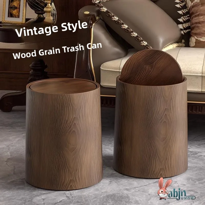 

Ретро-корзина для мусора из дерева большой вместимости для офиса, туалета, дома, кухни, ванной комнаты, китайская стильная корзина для отходов