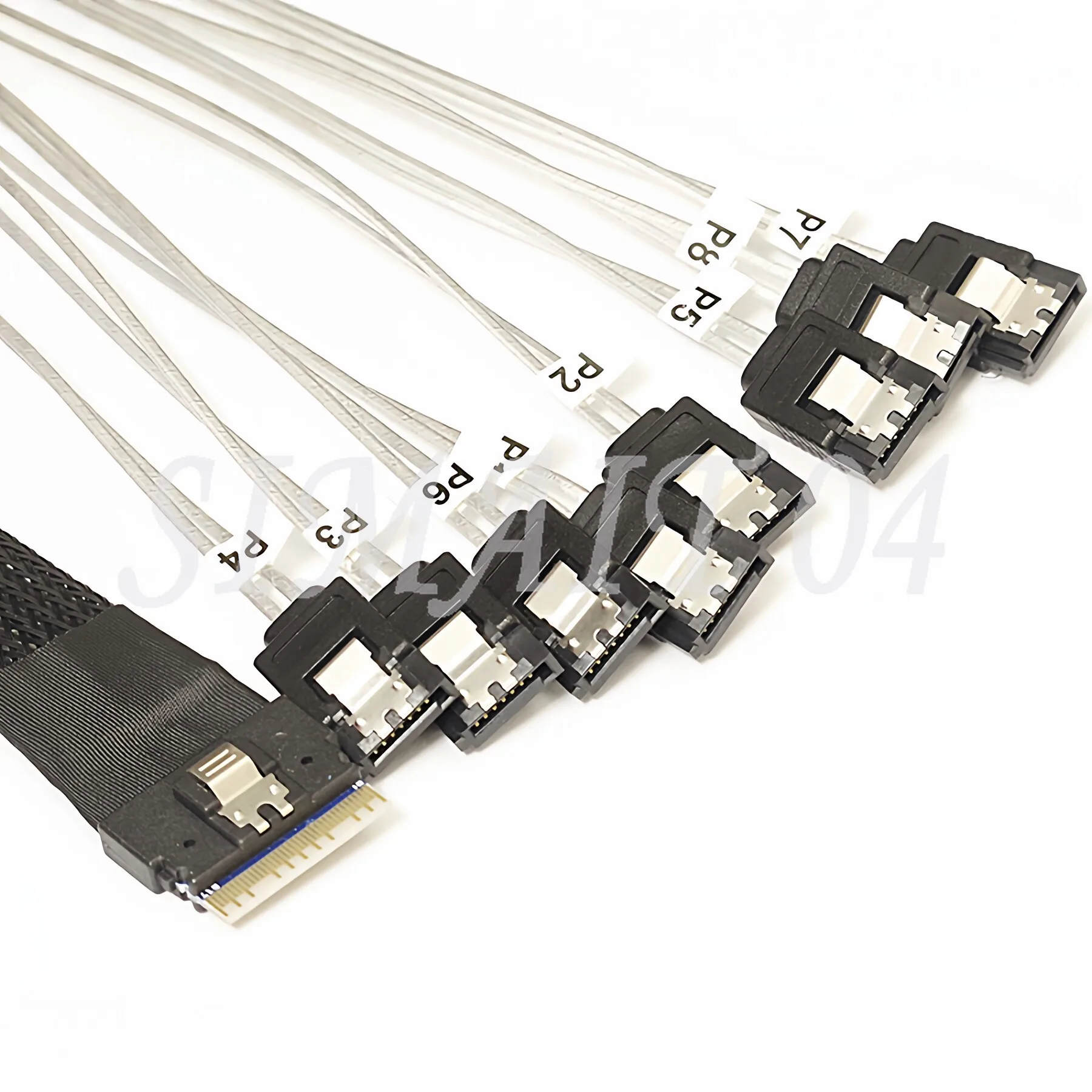 New Slim SAS4.0 SFF-8654 interface 8X to 8SATA3 data cable built-in main board raid card 8i