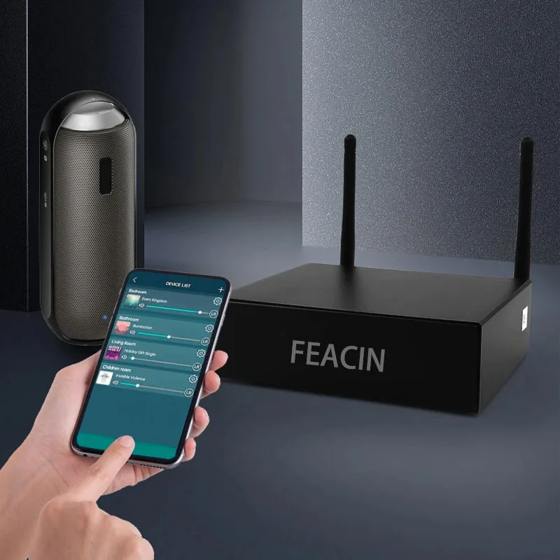 FEACIN  Home WiFi and Bluetooth 5.0-compatible Preamplifier HiFi Stereo Class  Multiroom Amplifier with Airplay Free App