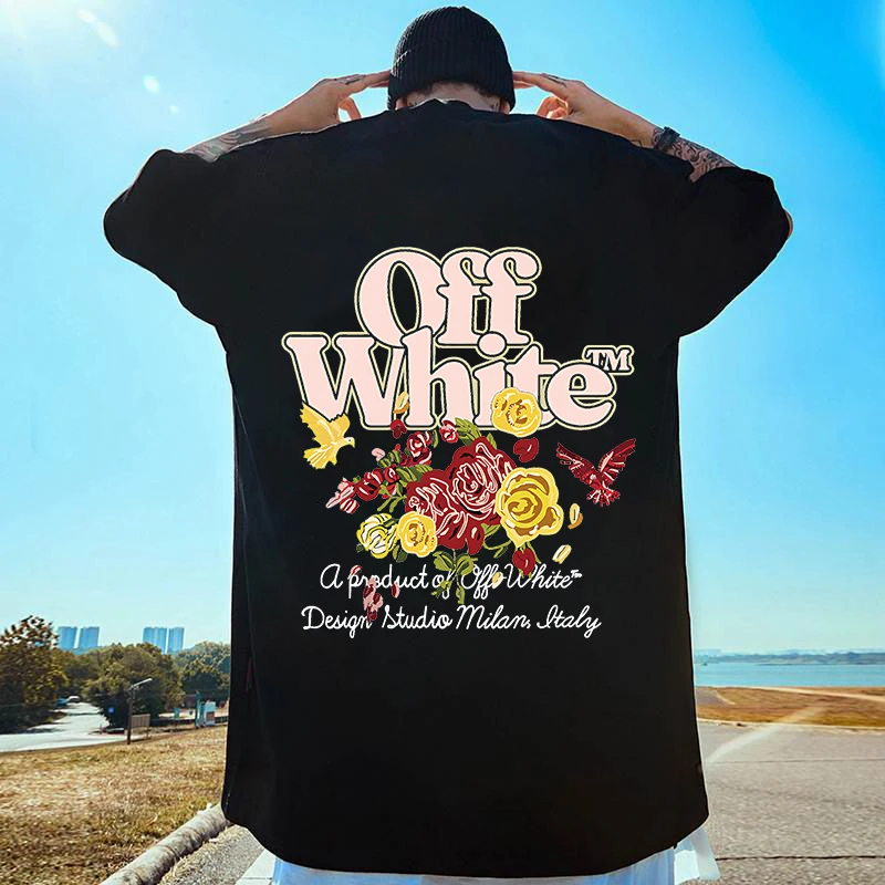 

2025 Summer New Fashion Trend Brand Men's T-shirt Large Size Pure Cotton High Quality Street Trend Unisex Harajuku Y2K