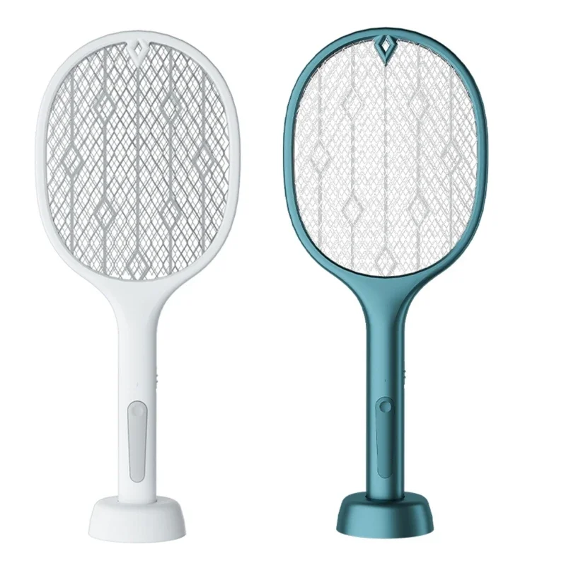 2 in 1 Electric  Zapper Mosquitoes Lamp & Racket USB Rechargeable Electric Fly Swatter 3000V 3 Mesh for Home Outdoor