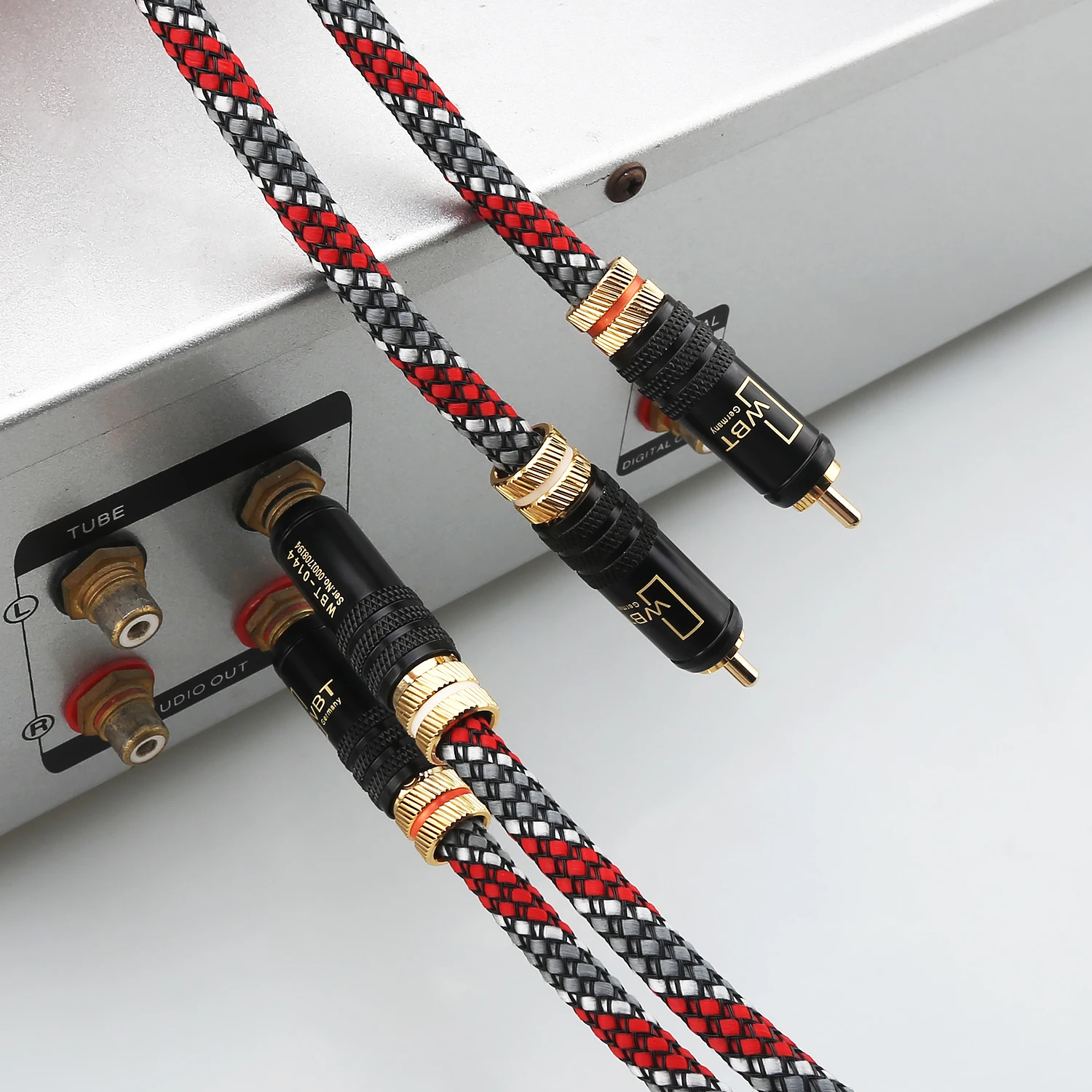 Pair HiFi Audio 5N OFC RCA Interconnect Cable Extension Cord With 0144 Plug