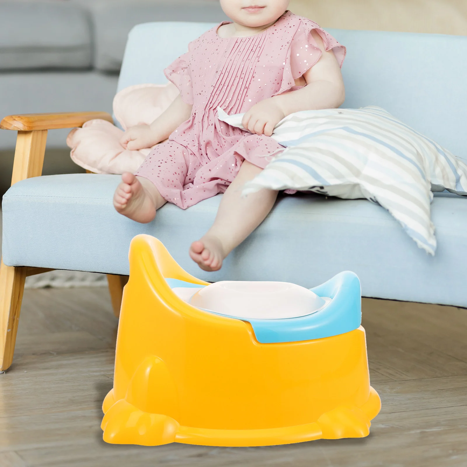 Baby Toilet (yellow) Kids Portable Potty Training for Toddler Children with Cover