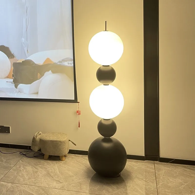 

CSLIDO new floor lamp Roman column black resin white glass living room hotel restaurant store lighting