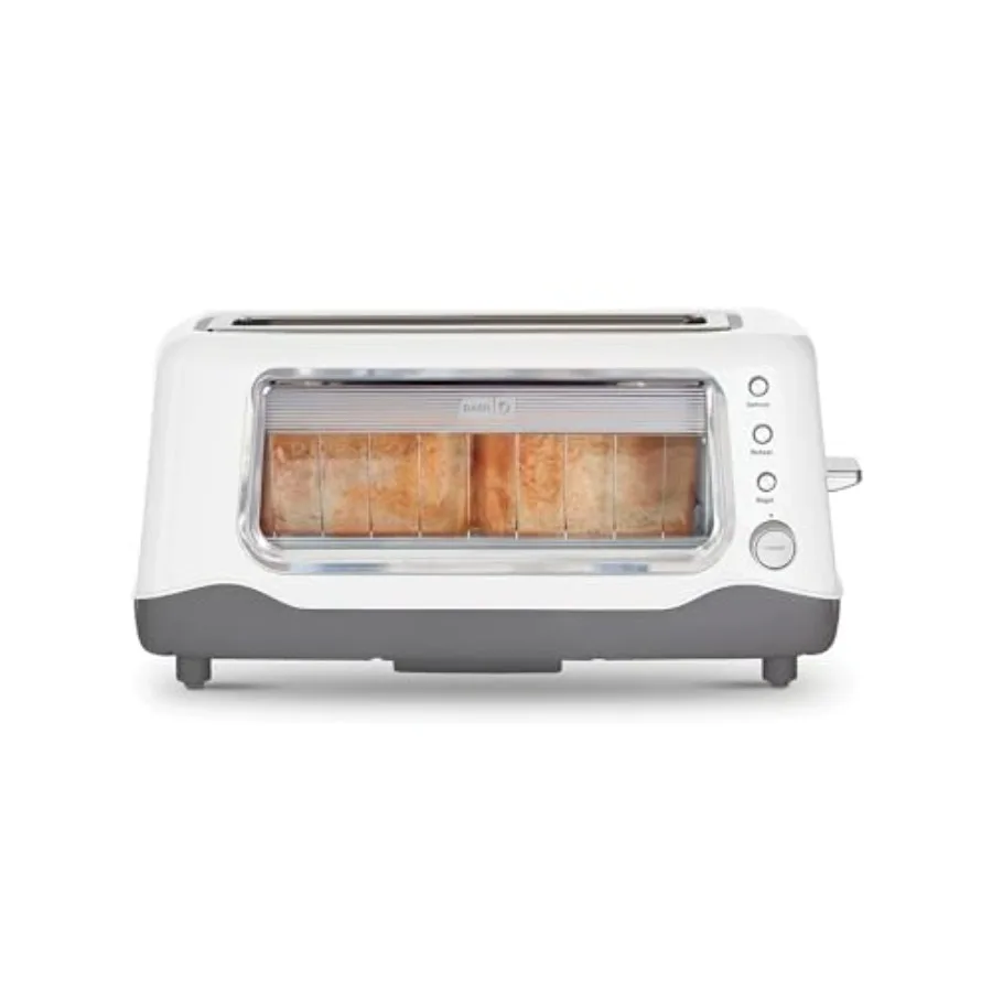 

Clear View Toaster with Large Window and Extra-Wide Slots in White Features Auto-Shut Off Bagel Function Seven Browning Levels