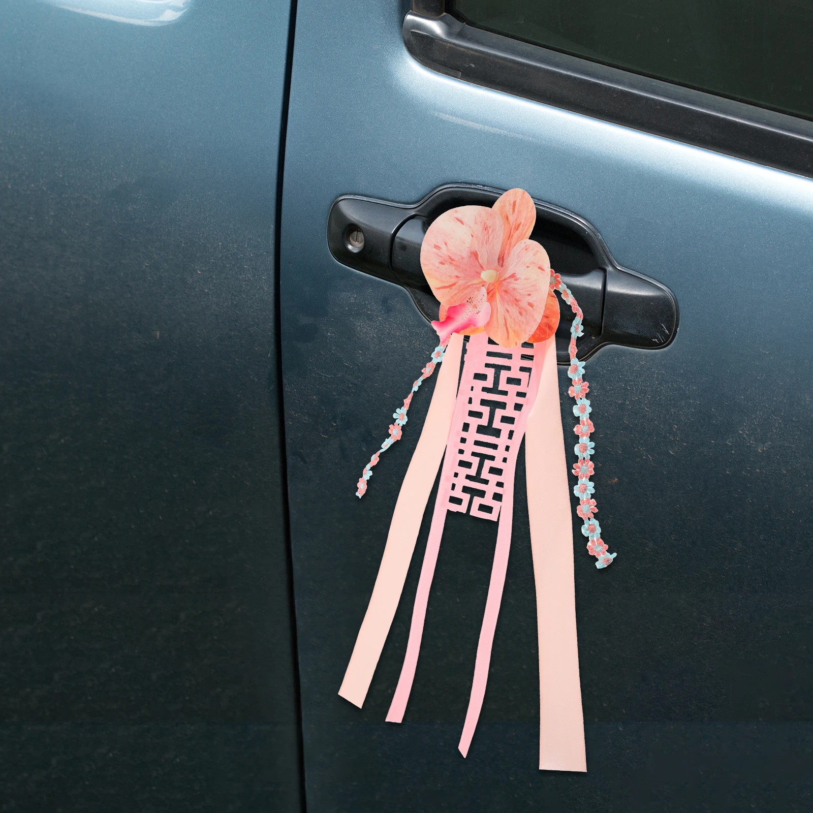 

Wedding Car Decorations Kit Artificial Flower Ornaments Bridal Handle Ribbons Bows Accents Floral Arrangements