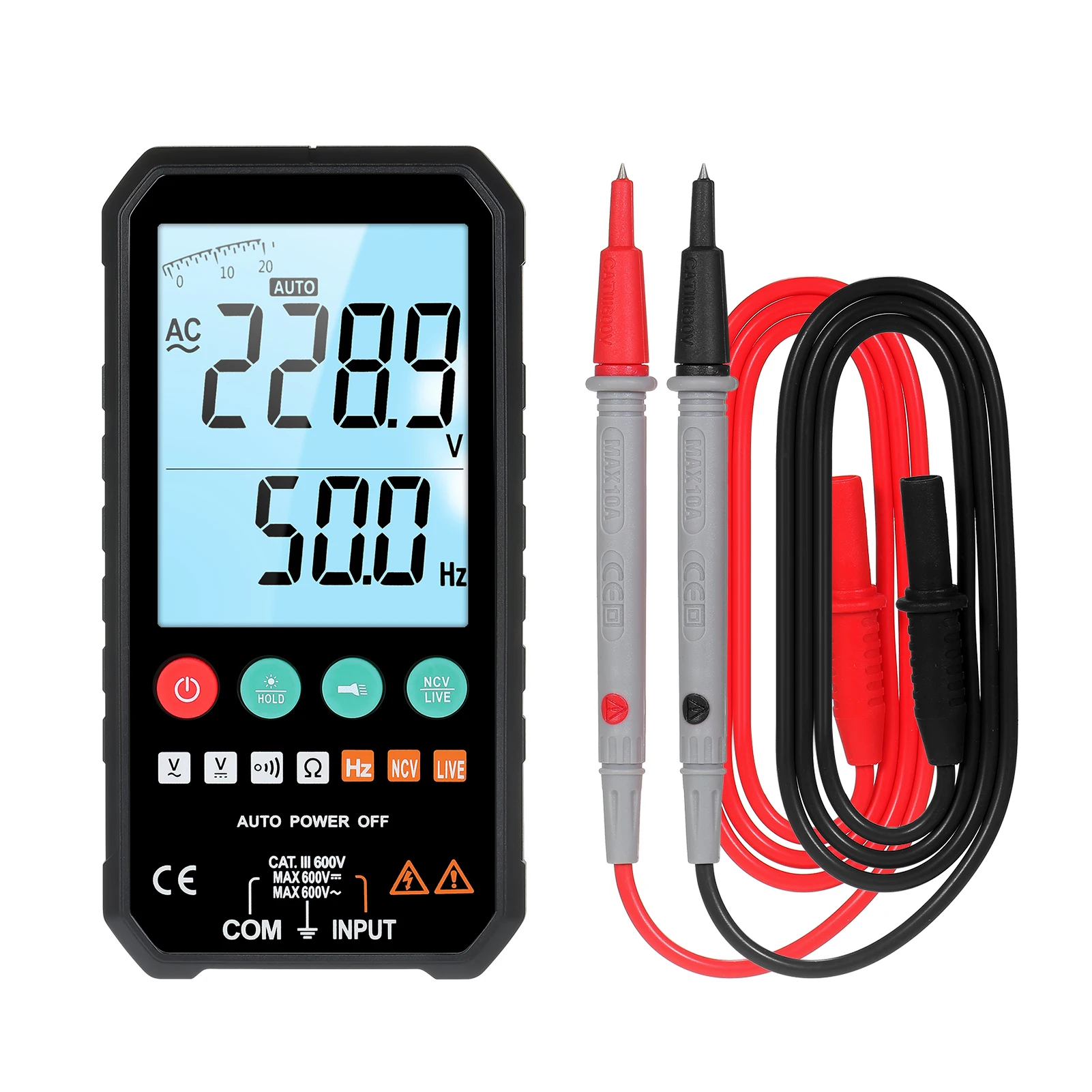 

Mastfuyi Digital Multimeter LCD Display Smart Electrician Tester For DC/AC Voltage Capacitance Ohm Hz NCV Professional Multitest