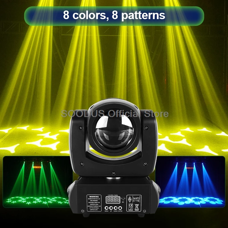 120W Shaking Head Stage Light Audience Atmosphere Beam Light Rotating Strobe Disco Lamp with DMX512 Control for Wedding DJ Party