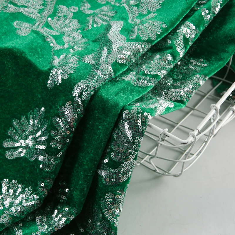 

Оливково-зеленая бархатная ткань из сосны и кипариса с блестками, шитье элитных вечерних платьев, модная ткань с вышивкой qipao