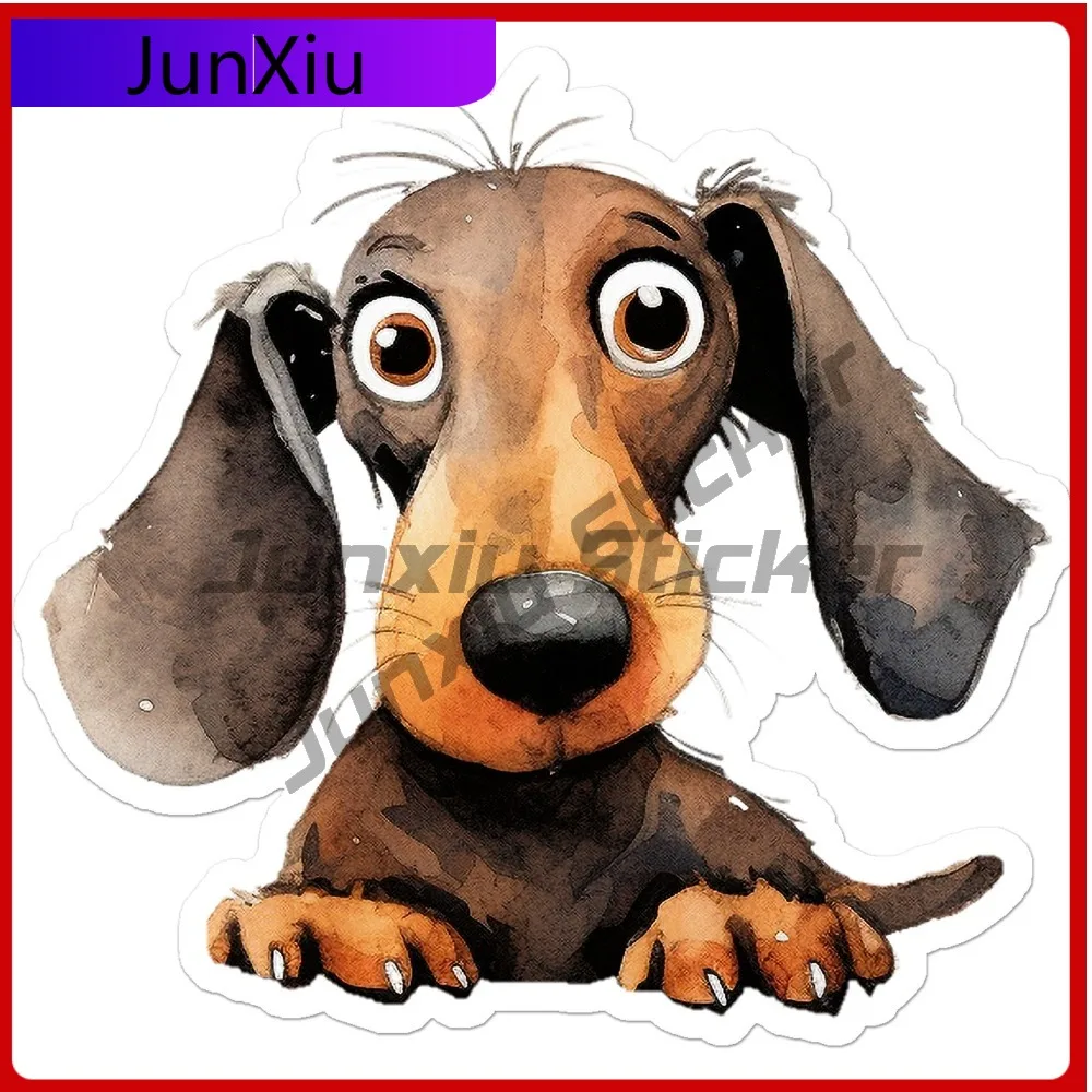 

Cute Dachshund Dog Cool Premium Waterproof Aesthetic Car Decal Sticker Vinyl Laptop Window Bumper Auto Exterior Gift Decor