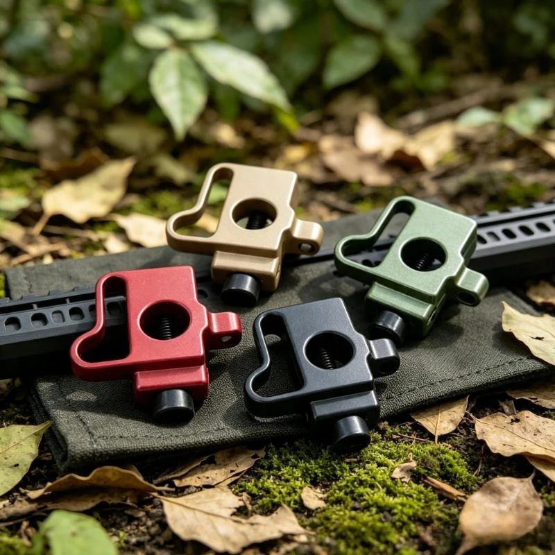 Metal Fast Release QD Sling Buckle with Tunable 20mm Picatinny Base, Single & Dual Point Sling Ring For Wargame Model Parts