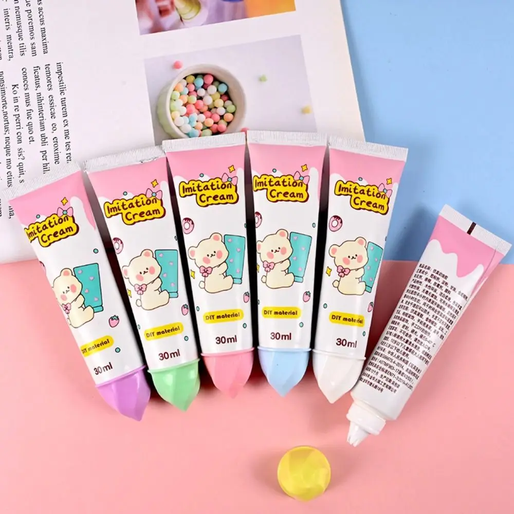 30ml/bottle Resin Cream For Phone Case Fake Whipped Clay Glue DIY Craft Soft Clay Decoration Simulation Gel Mobile Shell