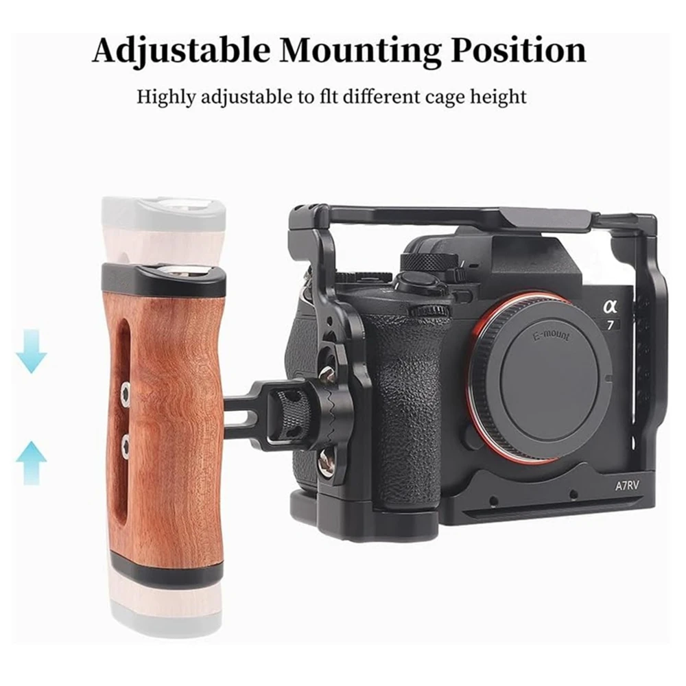 

Camera Rabbit Cage Wooden Multi-function Side Grip Handle Universal DSLR Multi Functional Adjustable Handle for Sony Canon Nikon