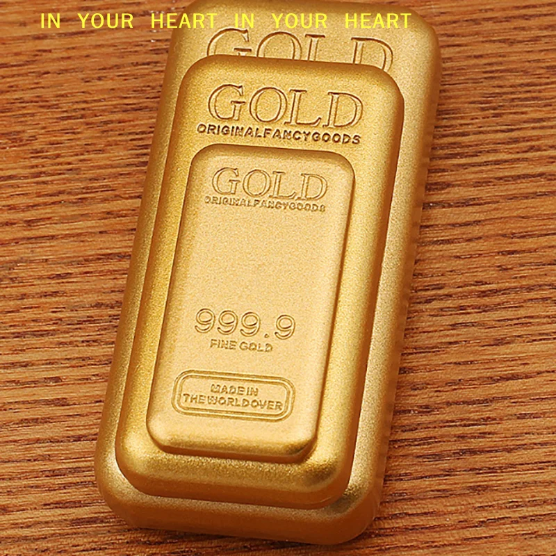 X】Imitation Gold Bars Brass Fake Gold Block Craft Collection Gift